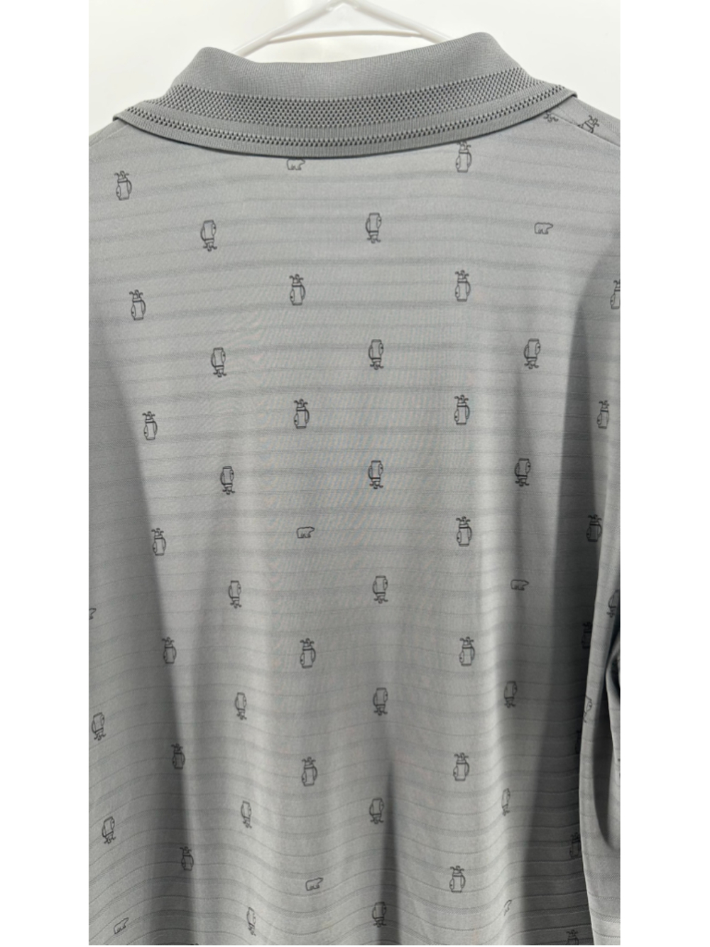 Men's L NICKLAUS Gray GOLF BAG PRINT Polo SS Shirt DRI-FIT Eco Choice Recycled - Picture 10 of 10